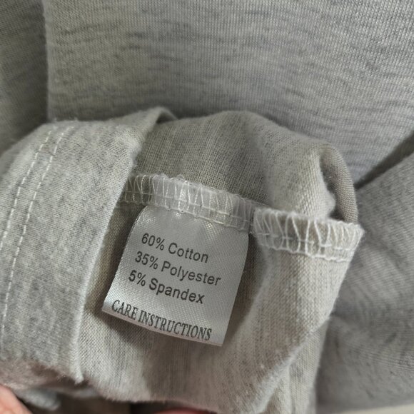 Grace & Emma XL Gray Plaid Leopard Print Mixed Media Long Sleeve Top - Picture 3 of 5